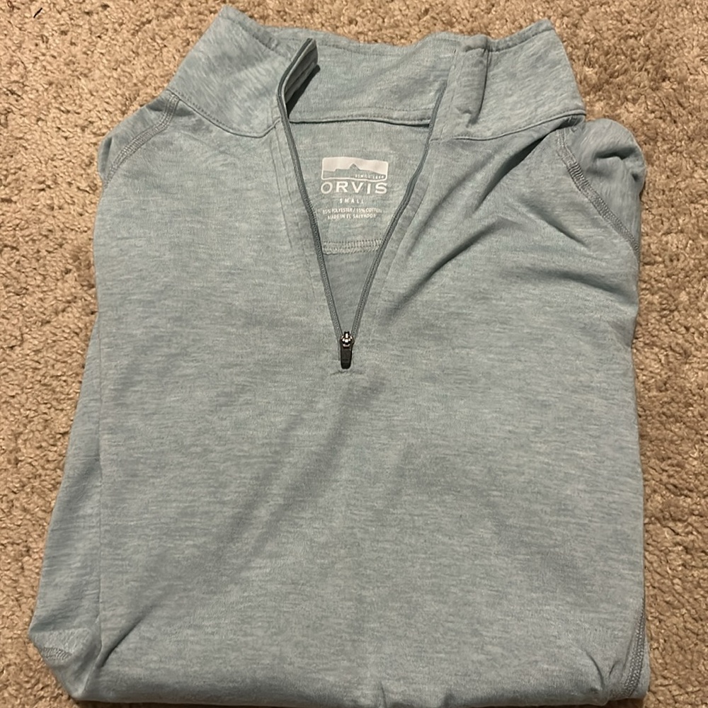 Orvis Light Blue Quarter-Zip Pullover - Picture 3 of 3